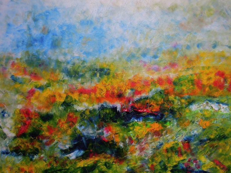 Abstraktes Öl-Gemälde 80/100 cm. Armin Hille