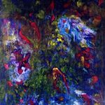 Bewegung, Abstraktes Gemälde 70/80 cm, Öl, Armin Hille