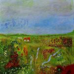 Garten, Abstraktes Gemälde 70/80 cm. Armin Hille