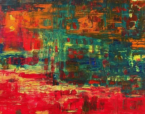 Abstraktes Acryl-Gemälde 70/80 cm. Armin Hille