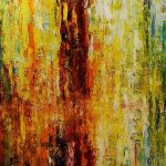 Vertikal, Abstraktes Gemälde 70/80 cm, Öl, Armin Hille