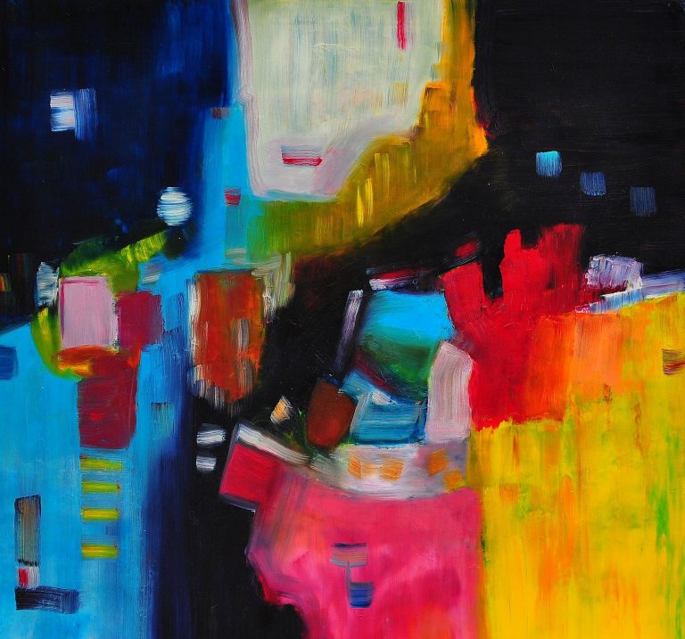 Abstraktes Öl-Gemälde 80/80 cm. Armin Hille