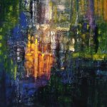 Abstraktes Gemälde 80/80 cm. Armin Hille