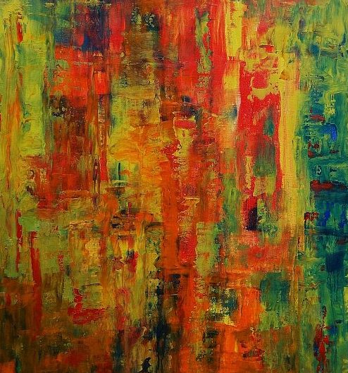 Abstraktes Acrylgemälde 79/80 cm. Armin Hille