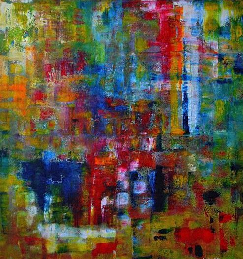 Abstraktes Öl-Gemälde 79/80 cm. Armin Hille