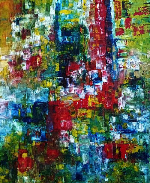 39: Öl auf Leinwand 80/100 cm. Abstraktes Gemälde Armin Hille