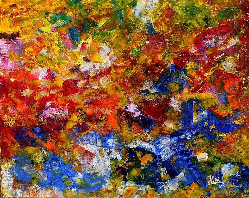 38: Öl auf Leinwand 70/80 cm. Abstraktes Gemälde Armin Hille