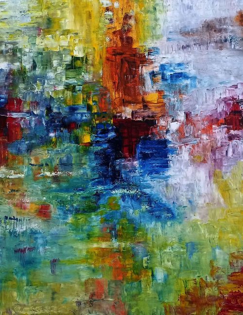 37: Öl auf Leinwand 80/100 cm Abstraktes Gemälde Armin Hille