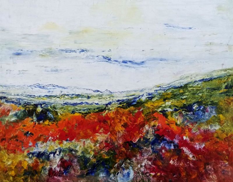 35: Öl auf Leinwand 80/100 cm Abstraktes Gemälde