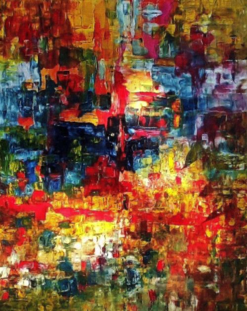 36: Öl auf Leinwand 80/100 cm. Abstraaktes Gemälde Armin Hille