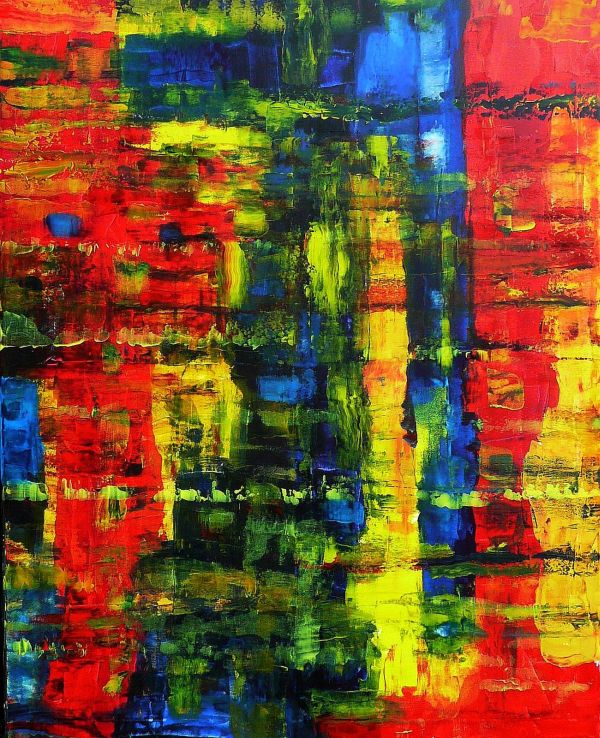No 41: Acryl auf Leinwand 80/100 cm. Abstraktes Gemälde