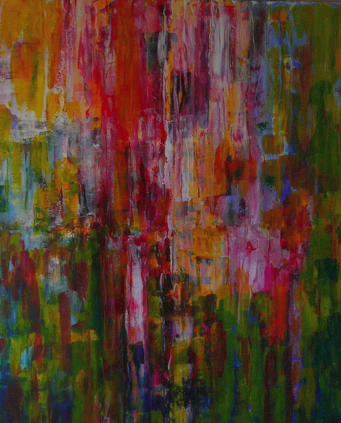 Abstraktes Gemälde, Acryl auf Leinwand, 80 x 100 cm