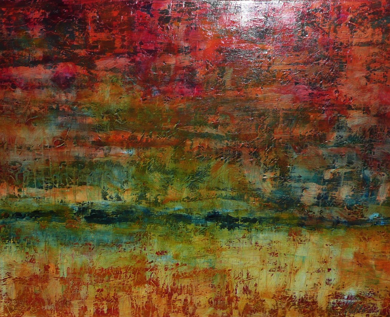 Abstraktes Öl-Gemälde 80 cm x 100 cm, 1600.- EUR